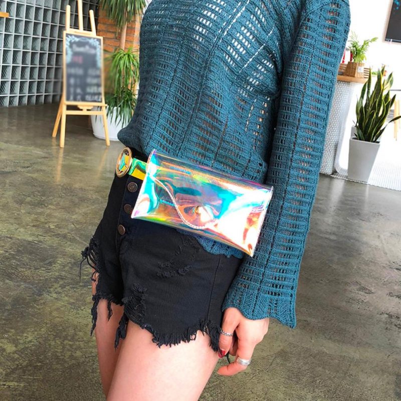 Iridescent transparant heuptasje holografisch fanny pack PVC 1