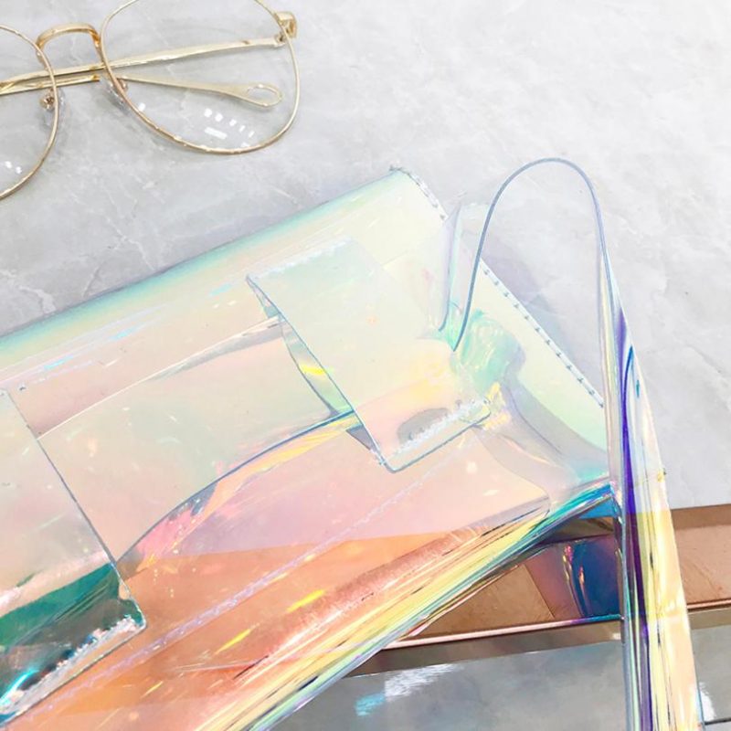 Iridescent transparant heuptasje holografisch fanny pack PVC 1