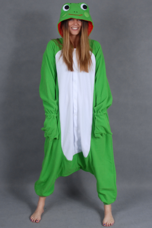 Groene kikker onesie frog pak kostum kikkerpak