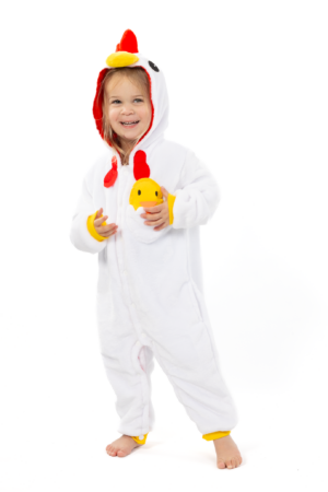 Kip Onesie Kind Vogel Kinder Kostuum Park Dierenpak Wit B-Keuze