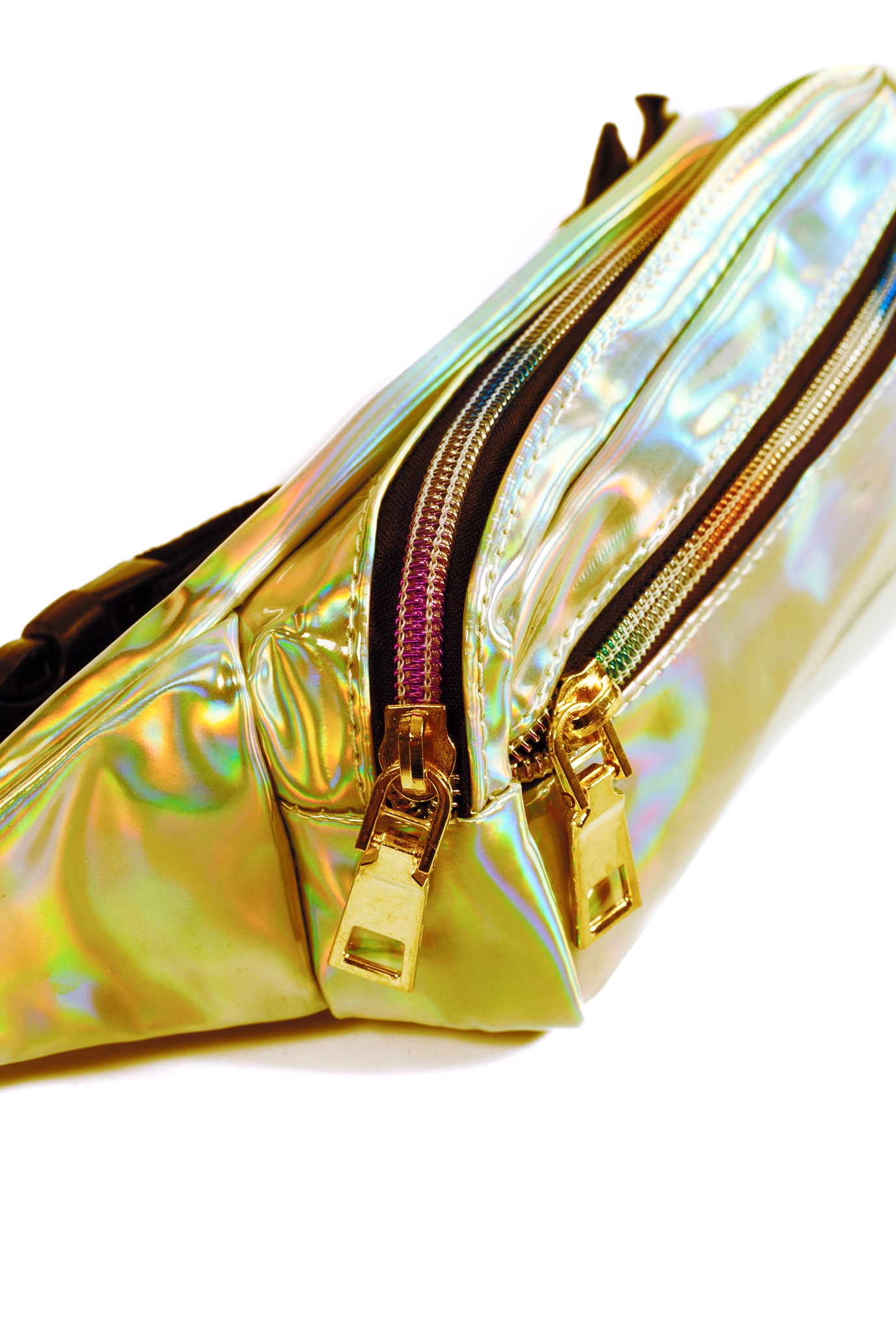 Klein holografisch heuptasje goud rechthoek 3