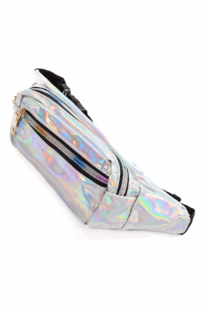 Klein holografisch heuptasje zilver rechthoek 1