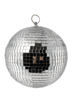 Kleine Discobal 20 cm Spiegelbol Discobol Spiegeltjes Disco Zilver