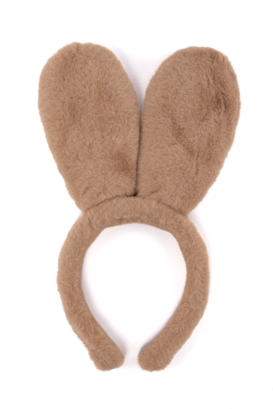 Konijn Haarband Taupe Dik Konijnenoren Oortjes Staart Bunny Paashaas 2