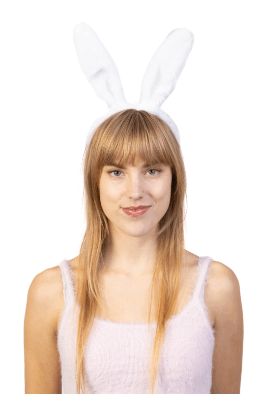 Konijn Haarband Wit Konijnenoren Oortjes Bunny Diadeem Paashaas 3