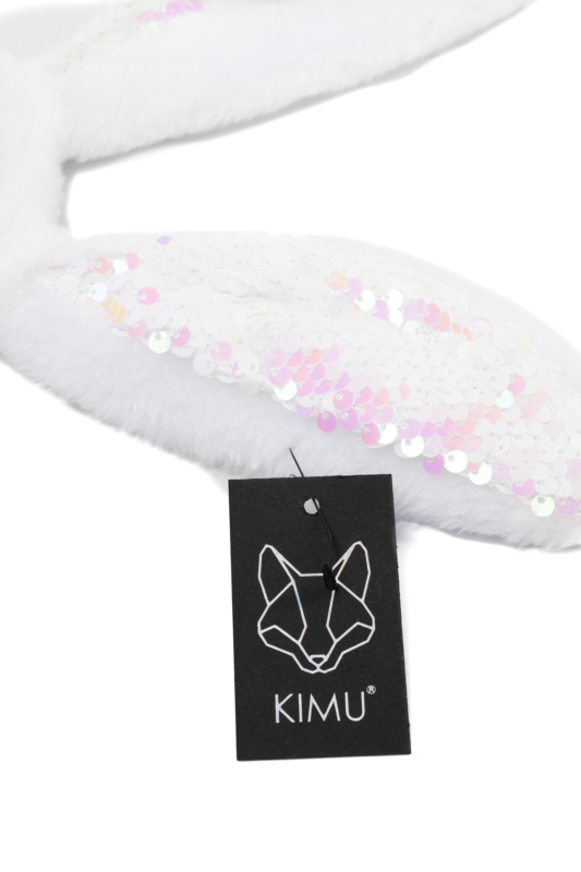Konijn Haarband Wit Pailletten Konijnenoren Oortjes Bunny Diadeem 2