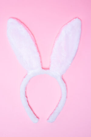 Konijn Haarband Wit Roze Konijnenoren Oortjes Bunny Diadeem 3