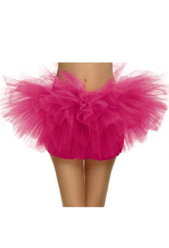 Korte Tutu Donkerroze Puffy Tule Rokje Ballet Petticoat Ballerina Rok
