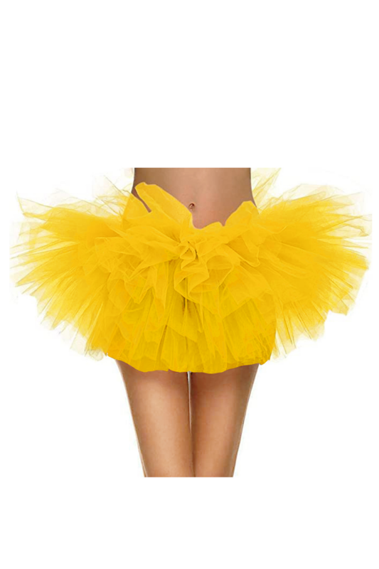 Korte Tutu Geel Puffy Tule Rokje Ballet Petticoat Ballerina Rok