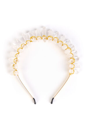 Kristallen Haarband Helder Goud Edelstenen Diadeem Siersteen Glas Fantasie