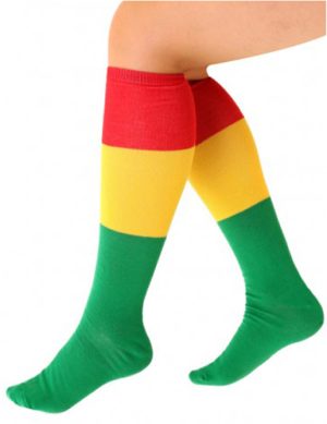 Lange sokken rood geel groen reggae