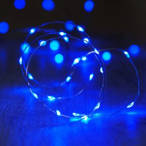 Led lampjes snoer blauw CR2032