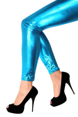 Legging blauw metallic glans