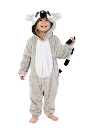 Lemur Onesie Kind Ringstaartmaki Kinder Kostuum Pak Dierenpak 1