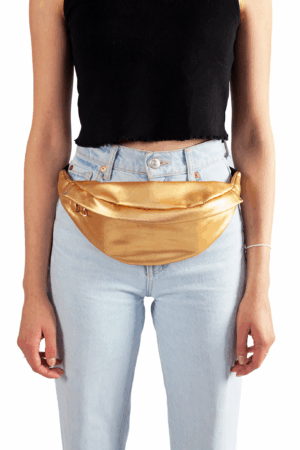 Leren Heuptas Goud Flap Achtervak Lederlook 4