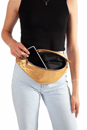 Leren Heuptas Goud Flap Achtervak Lederlook 5
