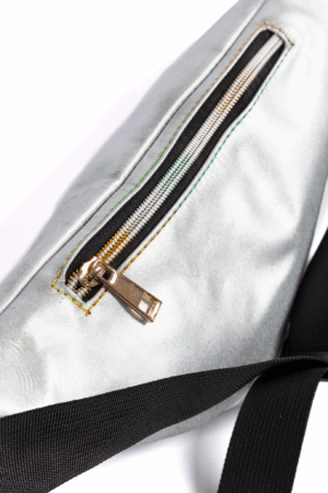 Leren Heuptas Zilver Flap Achtervak Lederlook 3