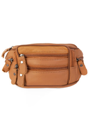 Leren heuptasje fanny pack bruin camel cognac