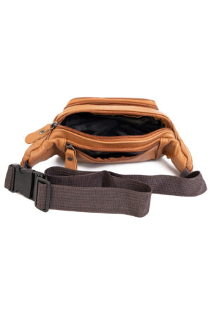 Leren heuptasje fanny pack bruin camel cognac 4