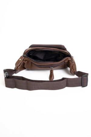 Leren heuptasje fanny pack donkerbruin 4