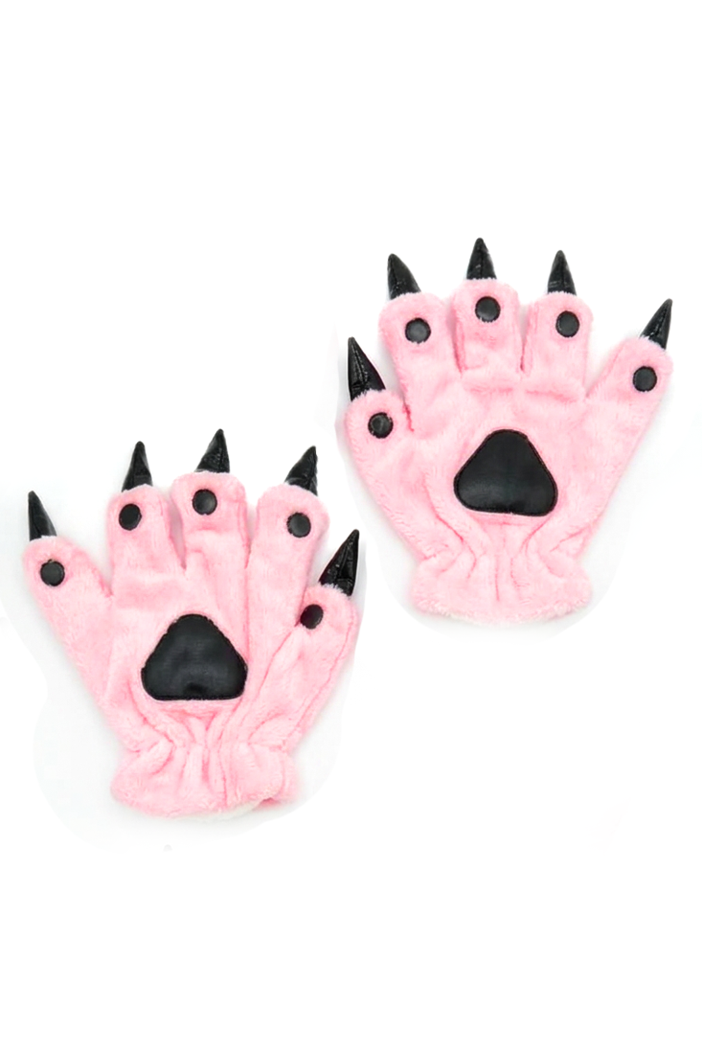 Lichtroze Klauwen Handschoenen Roze Pluche Dierenpoot Nagels