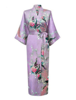 Lila kimono satijn Japanse satijnen badjas kamerjas geisha ochtendjas yukata