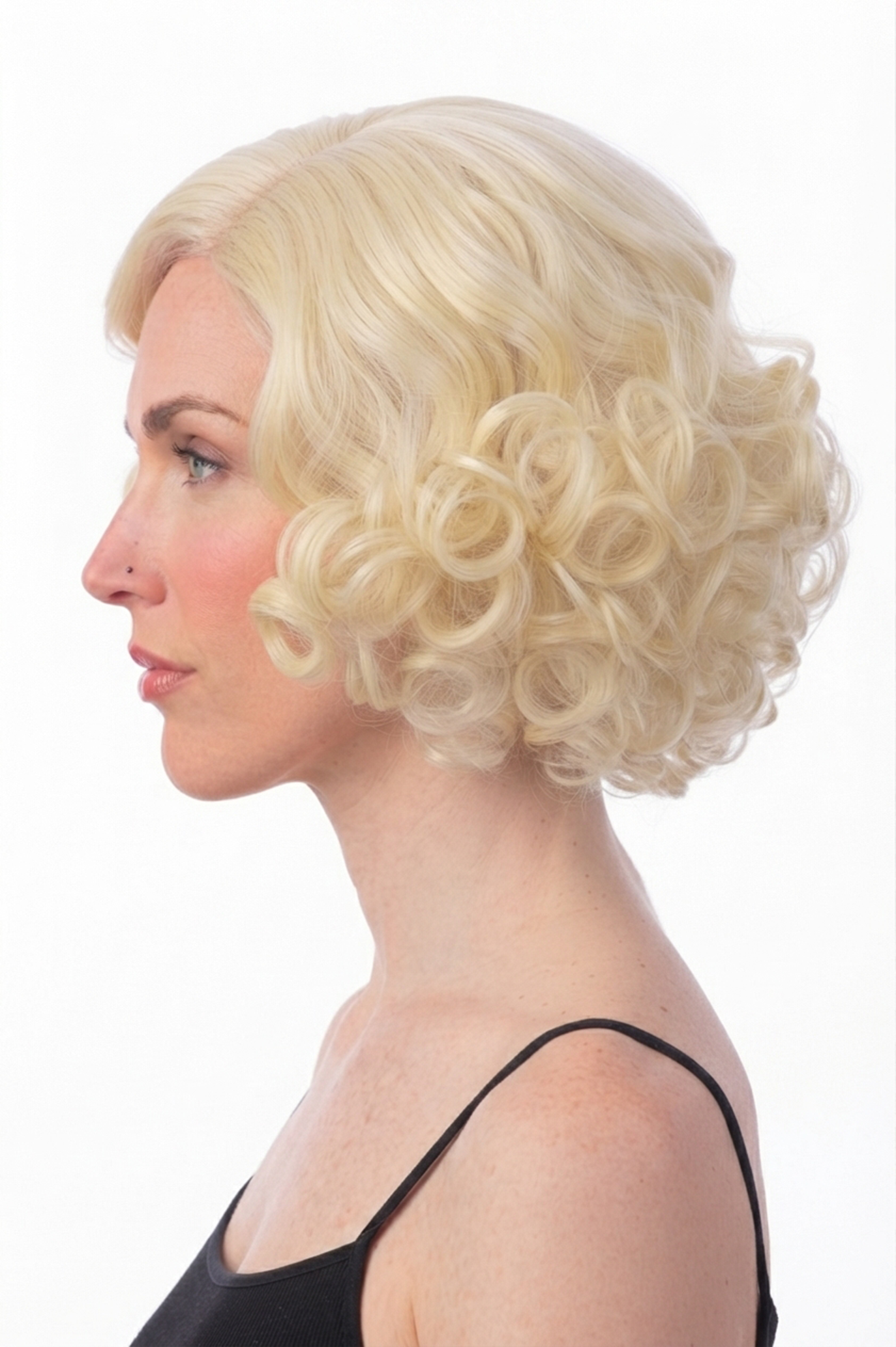 Luxe Korte Blonde Pruik Krullen Boblijn Marilyn Monroe Hollywood 1