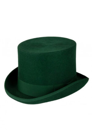 Luxe hoge hoed groen hoog model tophat heren dames