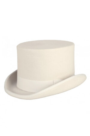 Luxe hoge hoed wit hoog model tophat heren dames