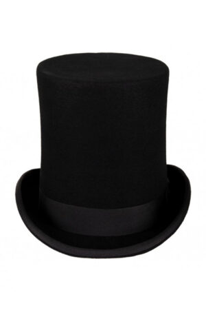 Luxe hoge hoed zwart extra hoog model tophat heren dames