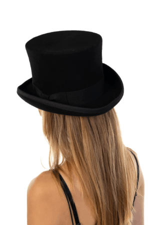 Luxe hoge hoed zwart hoog model tophat heren dames