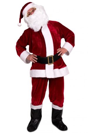 Luxe kerstman pak kostuum met kerstmuts