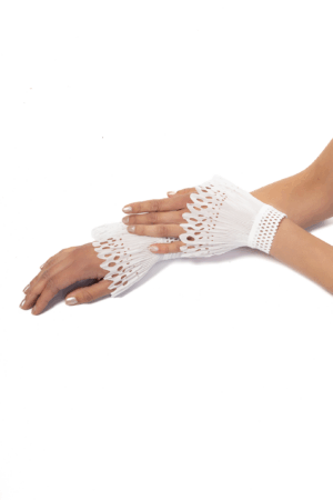 Manchetten Wit Plisse Armband Polsband Vintage 1