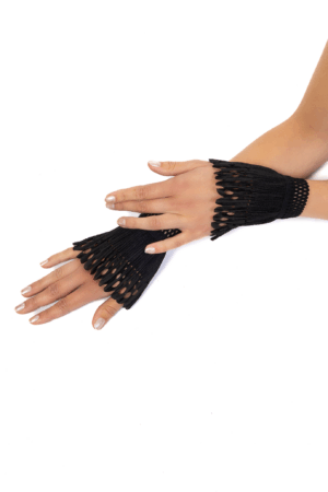 Manchetten Zwart Plisse Armband Polsband Vintage 2