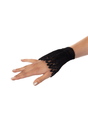 Manchetten Zwart Plisse Armband Polsband Vintage