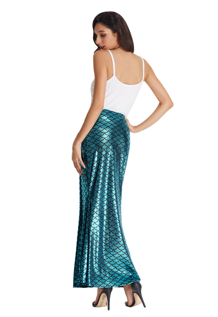  Mermaid  zeemeermin lange rok  blauw schubben kopen 29 95 