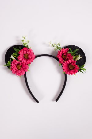 Minnie mouse haarband bloemen roze mickey oren