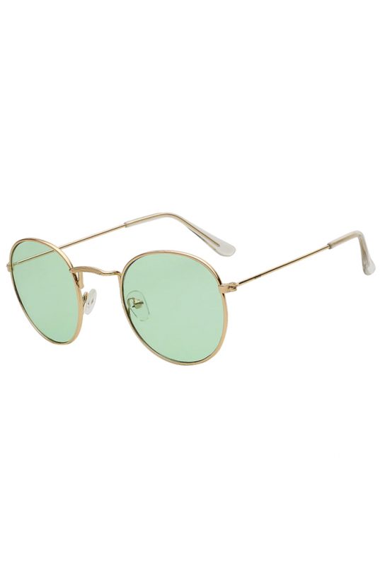 Mintgroene bril round metal zonnebril rond