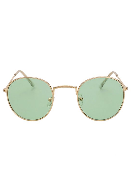 Mintgroene bril round metal zonnebril rond