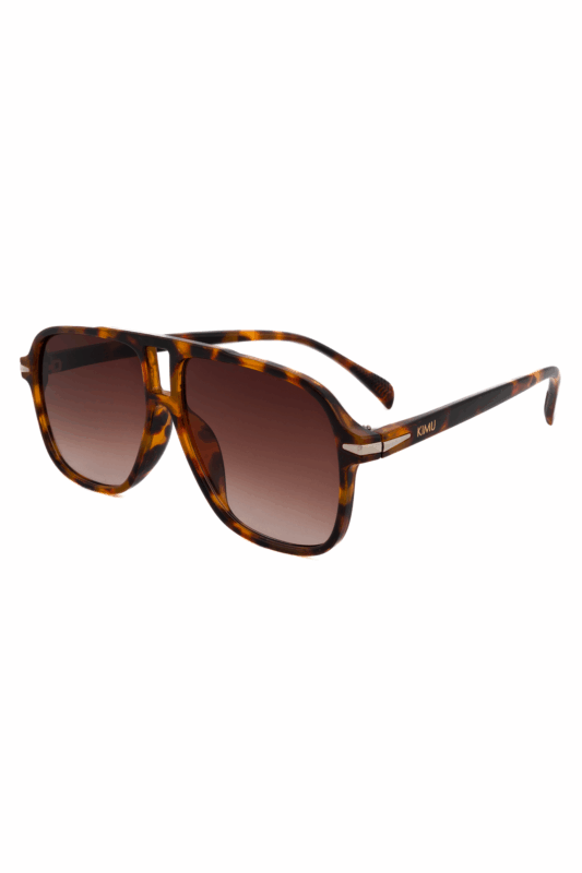 Motor Pilotenbril Dun Bruin Tortoise Aviator Retro 1