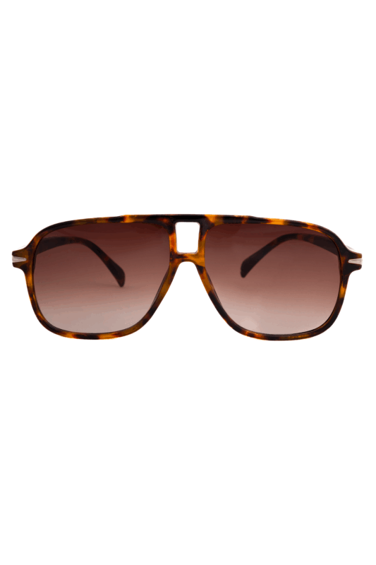 Motor Pilotenbril Dun Bruin Tortoise Aviator Retro