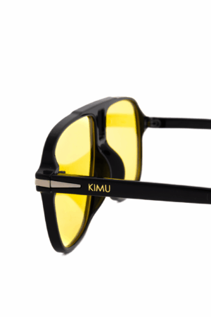 Motor Pilotenbril Dun Geel Zwart Aviator Retro 2