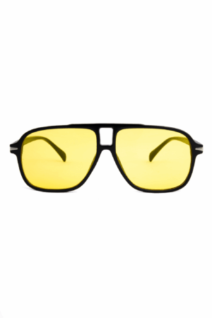 Motor Pilotenbril Dun Geel Zwart Aviator Retro