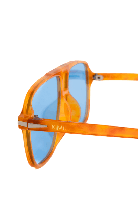 Motor Pilotenbril Dun Oranje Blauw Aviator Retro 2