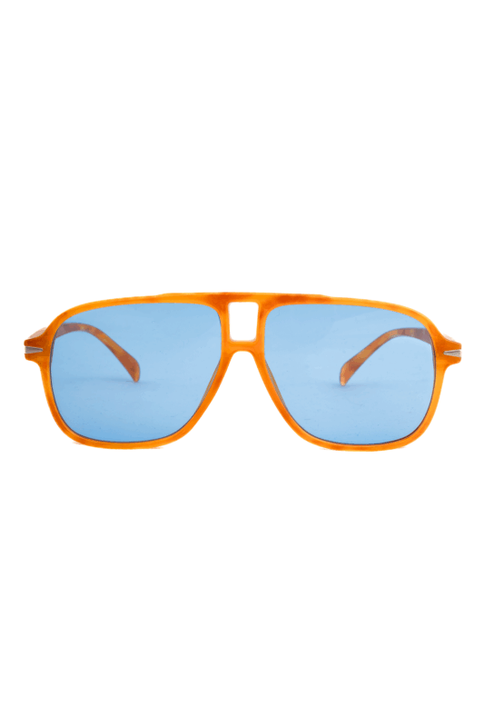 Motor Pilotenbril Dun Oranje Blauw Aviator Retro