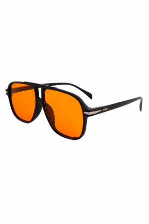 Motor Pilotenbril Dun Oranje Zwart Aviator Retro 1