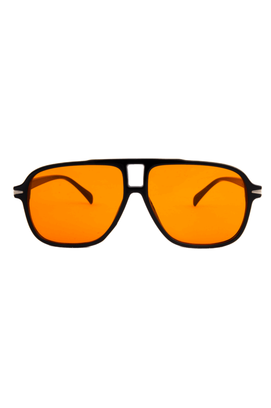 Motor Pilotenbril Dun Oranje Zwart Aviator Retro