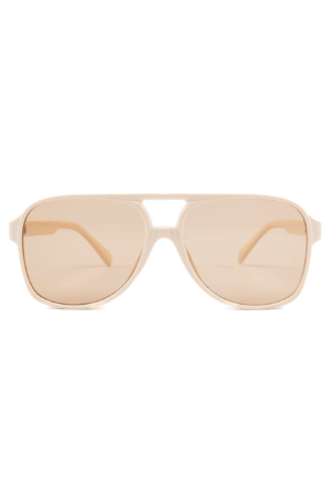 Motor Zonnebril Pilotenbril Influencer Beige Lichtbruin Retro 1