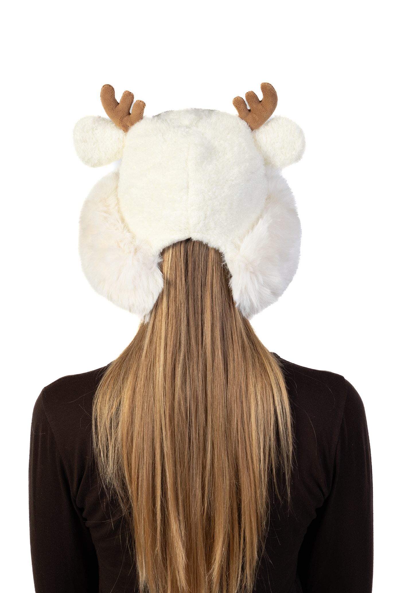 Muts Rendier Fleece Ballen Créme Hoorns Touwtjes Beige Gewei Eland Hert 4