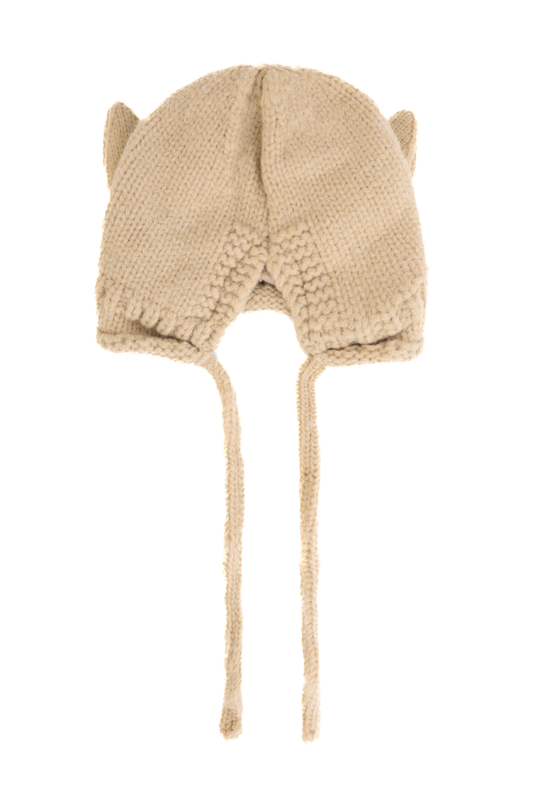 Muts Rendier Gebreid Beige Baby Peuter Hoorns Gewei Eland Hert 4